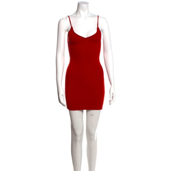 For Love And Lemons Red V Neck Mini Dress Size Large NWT - Picture 3 of 10